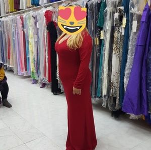 Long red elegant dress
